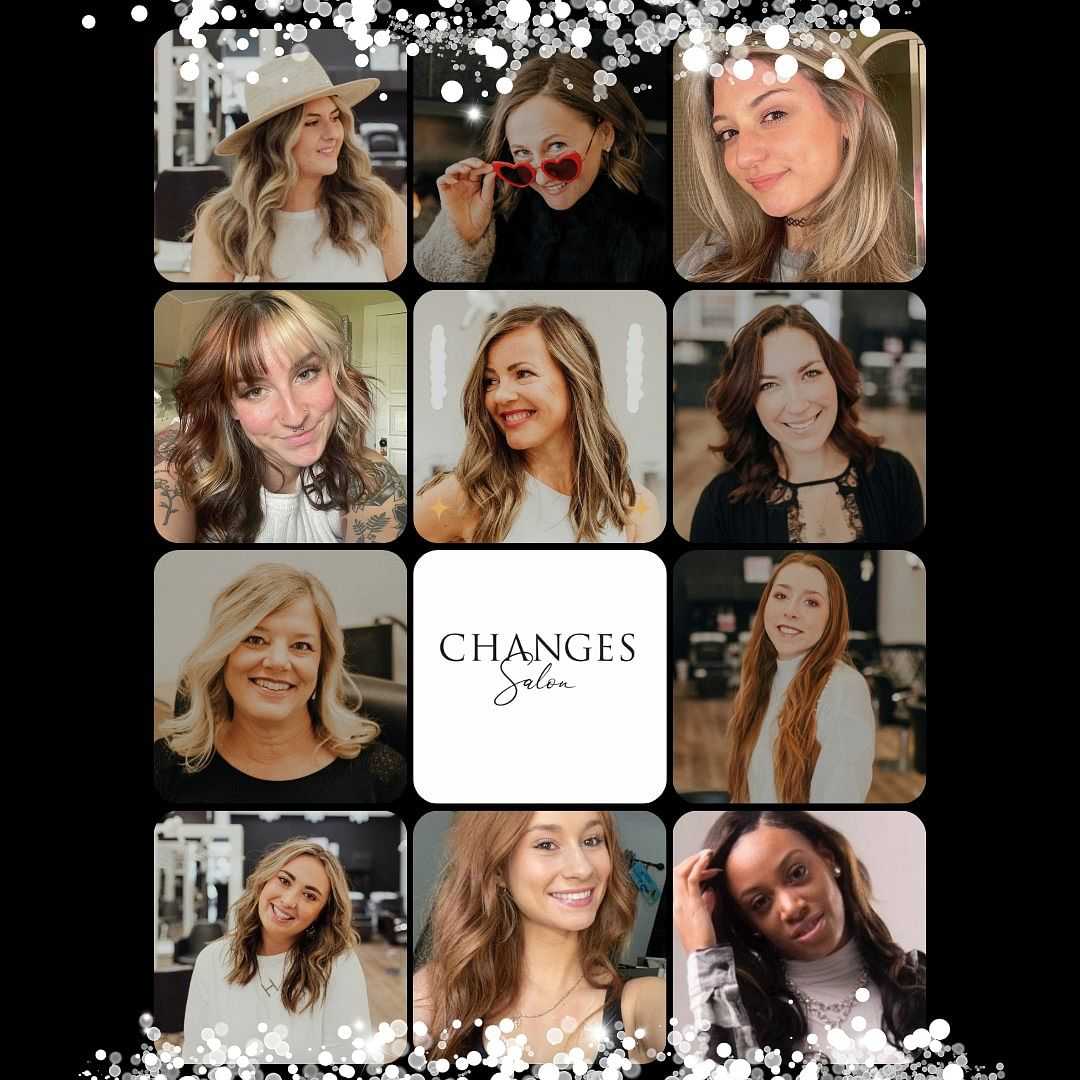 Collage of diverse women smiling, featuring "Changes Salon" logo in the center.